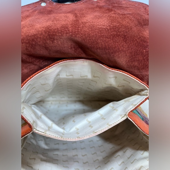 Vintage Sharif 1980s Genuine Leather and Snake Color-blockShoulder Bag - Picture 7 of 17